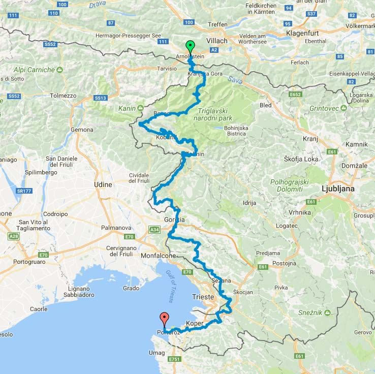 Slowenien-Traverse - Karte